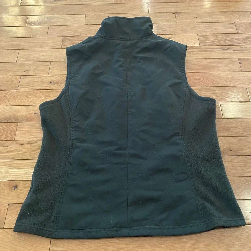Columbia‎ Mens Full Zip Fleece Hybrid Vest Dark Green Mock Neck Large